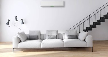 modern parlak iç mekan 3D resimleme