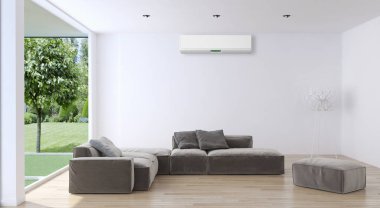 modern parlak iç mekan 3D resimleme