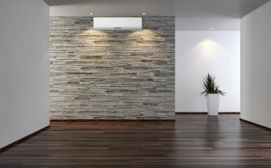 modern parlak iç mekan 3D resimleme