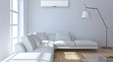 modern parlak iç mekan 3D resimleme