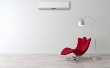 modern parlak iç mekan 3D resimleme