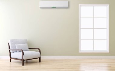 modern parlak iç mekan 3D resimleme