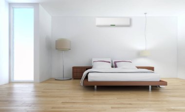 modern parlak iç mekan 3D resimleme
