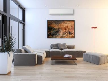 modern parlak iç mekan 3D resimleme