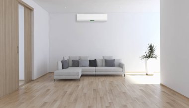 modern parlak iç mekan 3D resimleme