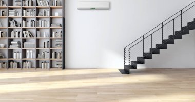 modern parlak iç mekan 3D resimleme