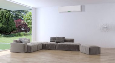 modern parlak iç mekan 3D resimleme