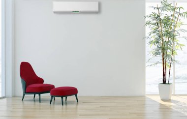 modern parlak iç mekan 3D resimleme