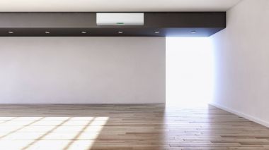 modern parlak iç mekan 3D resimleme