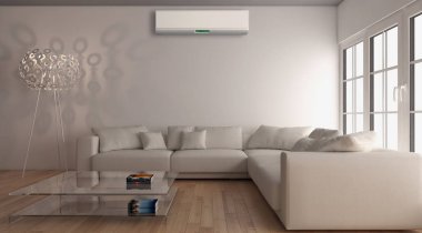 modern parlak iç mekan 3D resimleme