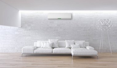 modern parlak iç mekan 3D resimleme