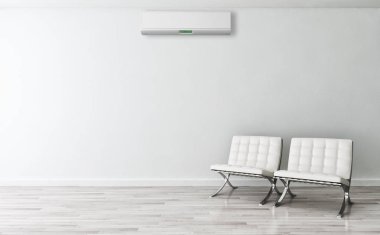 modern parlak iç mekan 3D resimleme