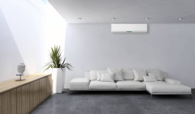 modern parlak iç mekan 3D resimleme