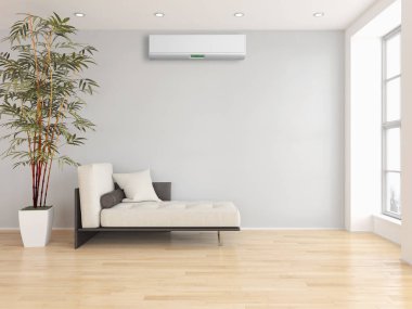 modern parlak iç mekan 3D resimleme