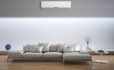 modern parlak iç mekan 3D resimleme