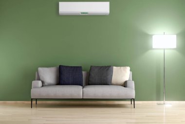 modern parlak iç mekan 3D resimleme