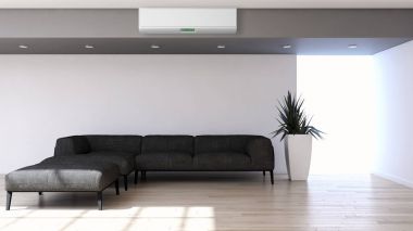 modern parlak iç mekan 3D resimleme