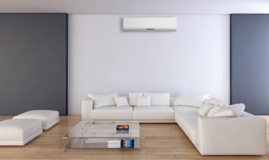 modern parlak iç mekan 3D resimleme