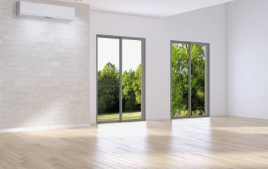 modern parlak iç mekan 3D resimleme