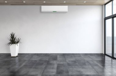 modern parlak iç mekan 3D resimleme