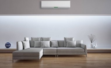 modern parlak iç mekan 3D resimleme