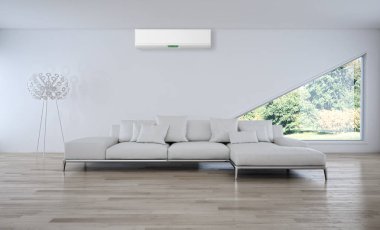 modern parlak iç mekan 3D resimleme