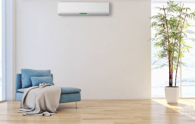 modern parlak iç mekan 3D resimleme