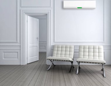 modern parlak iç mekan 3D resimleme