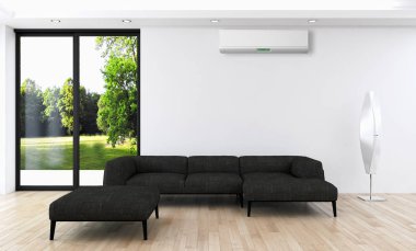 modern parlak iç mekan 3D resimleme