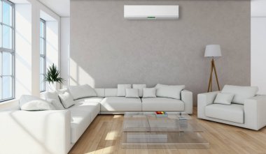 modern parlak iç mekan 3D resimleme