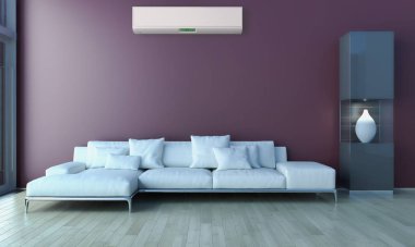 modern parlak iç mekan 3D resimleme