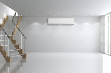 modern parlak iç mekan 3D resimleme