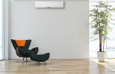 modern parlak iç mekan 3D resimleme