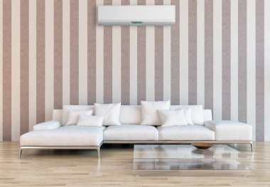 modern parlak iç mekan 3D resimleme