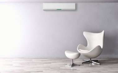 modern parlak iç mekan 3D resimleme