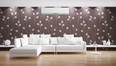 modern parlak iç mekan 3D resimleme