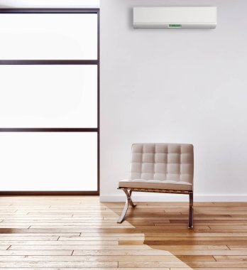 modern parlak iç mekan 3D resimleme