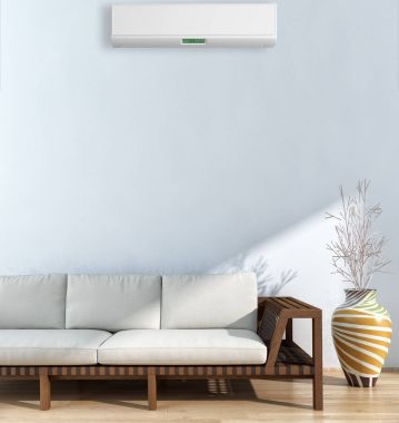 modern parlak iç mekan 3D resimleme