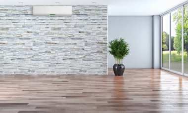 modern parlak iç mekan 3D resimleme