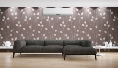 modern parlak iç mekan 3D resimleme