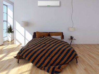 modern parlak iç mekan 3D resimleme