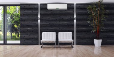 modern parlak iç mekan 3D resimleme