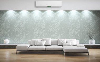 modern parlak iç mekan 3D resimleme