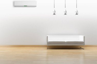 modern parlak iç mekan 3D resimleme