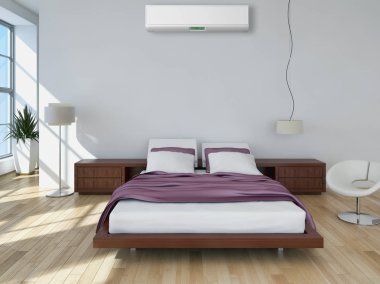 modern parlak iç mekan 3D resimleme