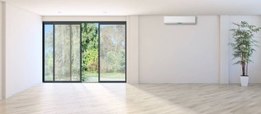 modern parlak iç mekan 3D resimleme