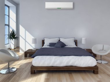 modern parlak iç mekan 3D resimleme