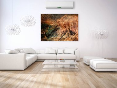 modern parlak iç mekan 3D resimleme