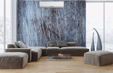 modern parlak iç mekan 3D resimleme