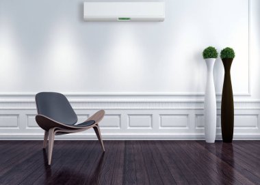 modern parlak iç mekan 3D resimleme